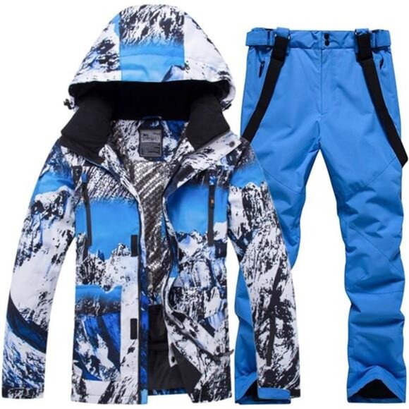 Men's Ski Suit Waterproof Snow Suits Two Piece Snowboard Jacket and Pants Set - Picture 1 of 8